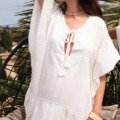 Kaftan boho-style de couleur unie La plage blouse d'été Kaftan boho-style de couleur unie La plage blouse d'été