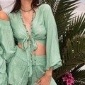 Short Boho style de couleur unie La plage boheme