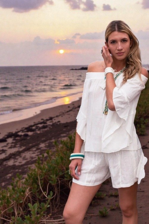 Short Boho style de couleur unie La plage boheme
