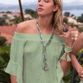 Blouse boho-style de couleur unie La plage blouse