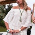 Blouse boho-style de couleur unie La plage blouse