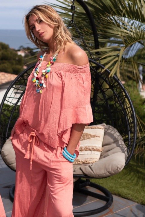 Blouse boho-style de couleur unie La plage blouse Blouse boho-style de couleur unie La plage blouse