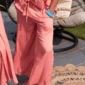 Pantalon léger coupe ample de couleur unie La plage boheme Pantalon léger coupe ample de couleur unie La plage boheme