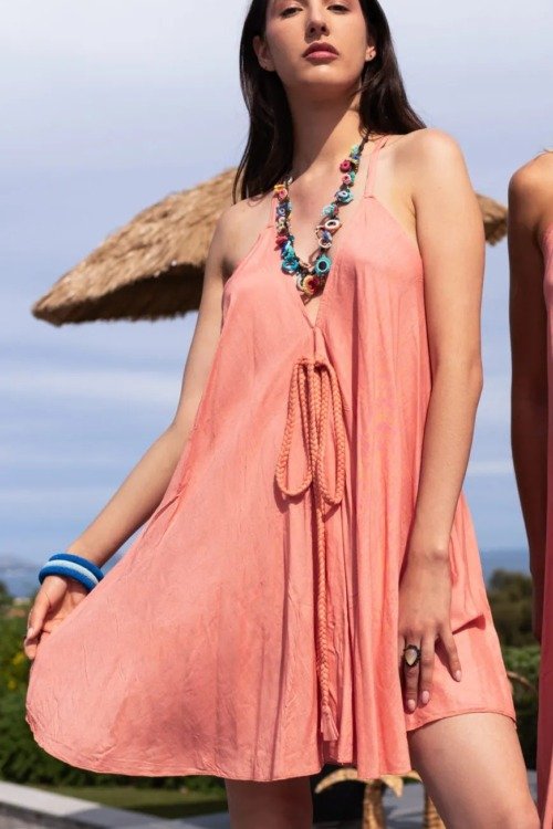 Robe courte bohème chic au dos nu La plage robe bohème