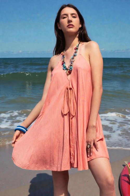 Robe courte bohème chic au dos nu La plage robe bohème