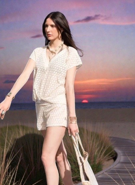 Short de plage en dentelle brodée La plage dentelle Short de plage en dentelle brodée La plage dentelle