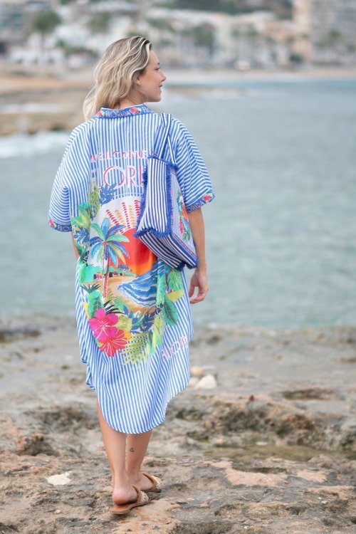 Chemise longue en coton FLORIDA La Isla Bonita 100% coton Chemise longue en coton FLORIDA La Isla Bonita 100% coton