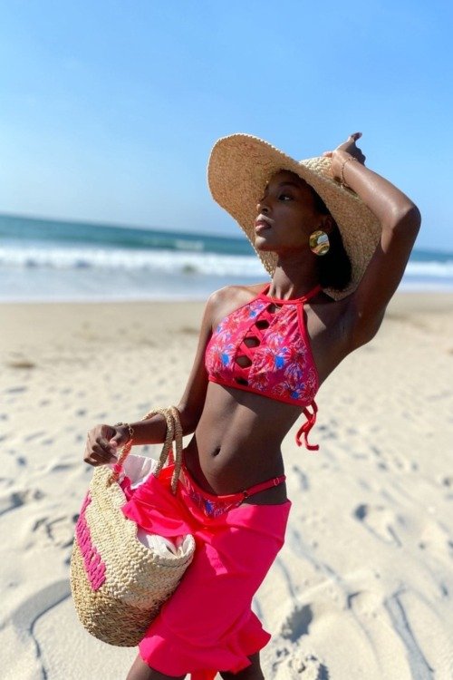 Maillot de bain 2 pièces petit top sport Les nouveautés bandeau imprimé