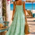 Robe longue d&rsquo;été couleur aqua La Isla Bonita bohème chic