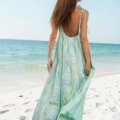 Robe longue d&rsquo;été couleur aqua La Isla Bonita bohème chic