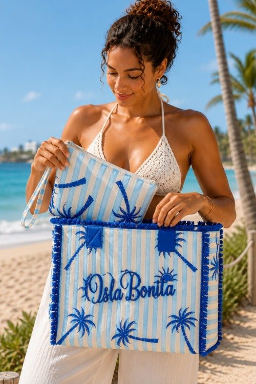 Sac de plage petits palmiers de La Isla Bonita La Isla Bonita 100% coton Sac de plage petits palmiers de La Isla Bonita La Isla Bonita 100% coton