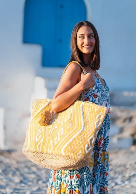 Grand sac cabas en toile La Isla Bonita Cabas boheme