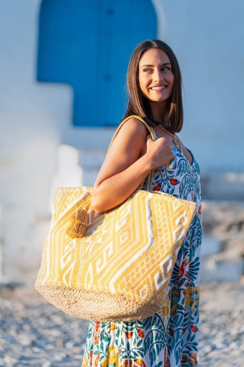 Grand sac cabas en toile La Isla Bonita Cabas boheme