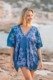 Kaftan pour la plage en voile de coton bleu Azur La Isla Bonita 100% coton