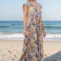 Longue robe petites manches 100% viscose La Isla Bonita 100% viscose