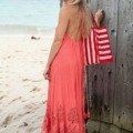 Longue robe dos nu 100% viscose La plage 100% viscose