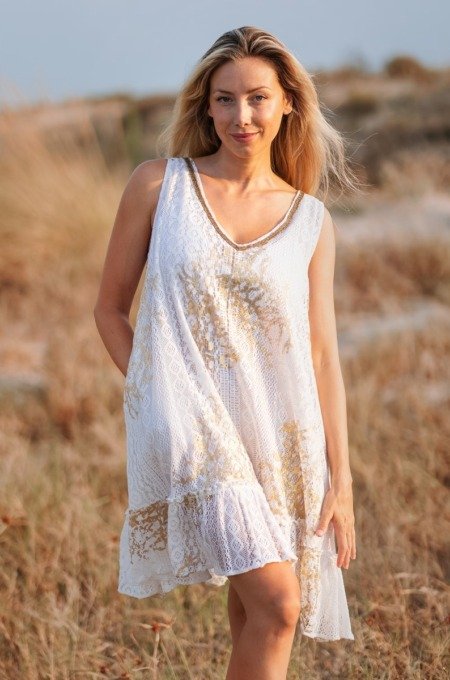 Petite robe débardeur 100% coton pour le plein été La Isla Bonita 100% coton Petite robe débardeur 100% coton pour le plein été La Isla Bonita 100% coton
