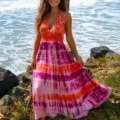 Robe dos nu tie and dye petits sequins La plage bohème chic Robe dos nu tie and dye petits sequins La plage bohème chic