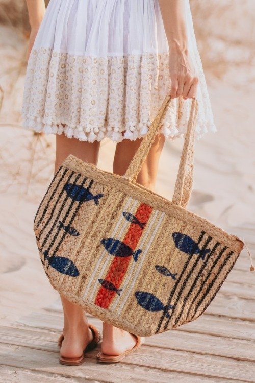 Grand sac en jute La Isla Bonita Cabas boheme Grand sac en jute La Isla Bonita Cabas boheme