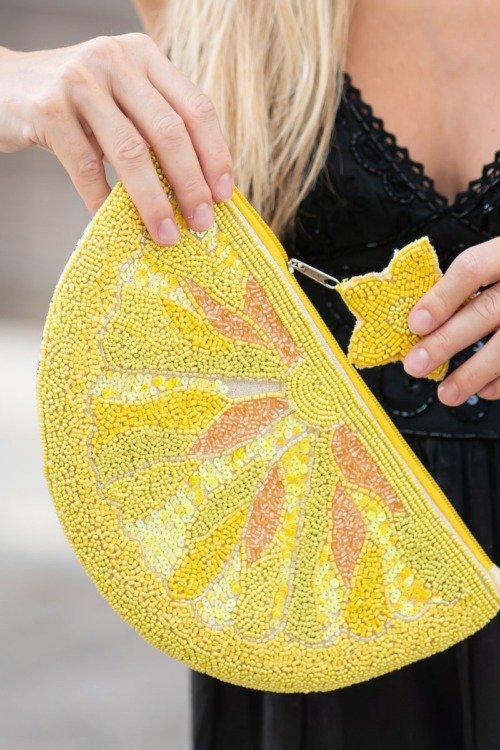 Pochette demi-citron pour l’été La Isla Bonita 100% coton Pochette demi-citron pour l’été La Isla Bonita 100% coton