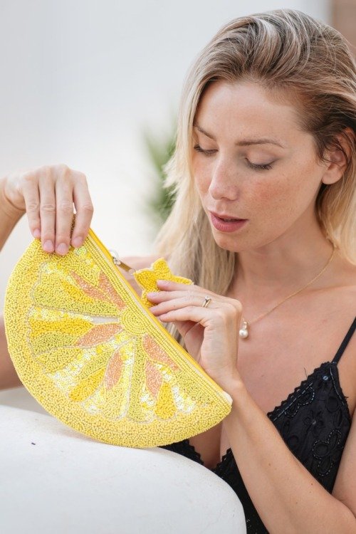 Pochette demi-citron pour l’été La Isla Bonita 100% coton Pochette demi-citron pour l’été La Isla Bonita 100% coton