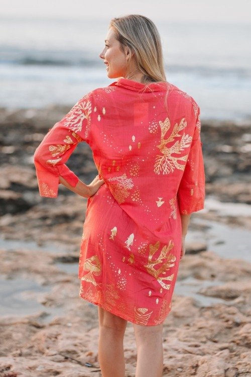 Robe chemise 100% coton pour la plage La Isla Bonita 100% coton