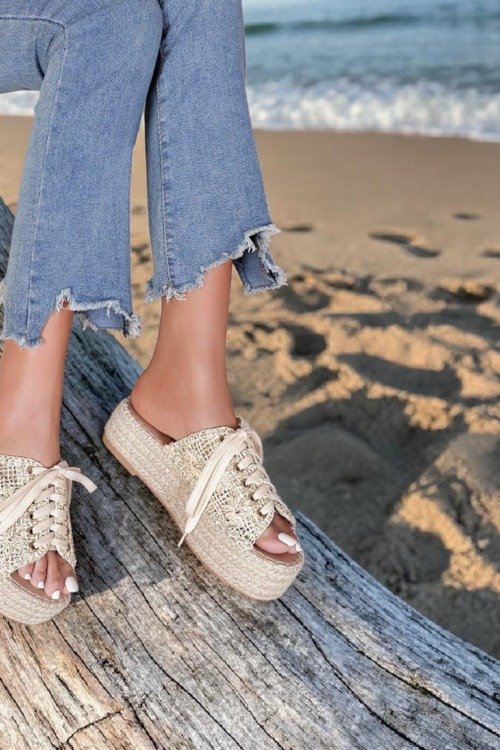 Espadrille à plate forme ultra girly Les chaussures à plateforme