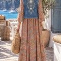 Veste en jean sans manches attrape-rêves La veste en jean boheme