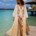 Robe Kimono en coton et dentelle pour la plage