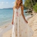 Longue robe dos nu 100% coton La plage boheme