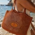 Grand sac de plage OEIL en macramé Cabas boheme Grand sac de plage OEIL en macramé Cabas boheme