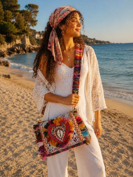 Grande pochette bandoulière boho chic Les nouveautés boheme Grande pochette bandoulière boho chic Les nouveautés boheme