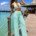 Pantalon de plage broderie anglaise BB bleu lagon