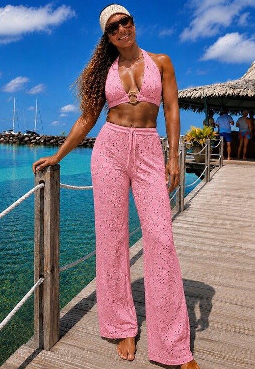 Pantalon de plage broderie anglaise BB Rose dragée L'ESPRIT RIVIERA broderie anglaise Pantalon de plage broderie anglaise BB Rose dragée L'ESPRIT RIVIERA broderie anglaise