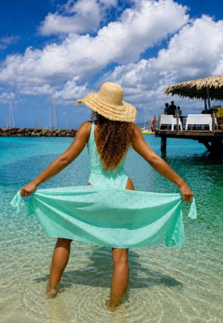 Paréo Brigitte Bardot bleu lagon Accessoire de plage Bleu lagon Paréo Brigitte Bardot bleu lagon Accessoire de plage Bleu lagon