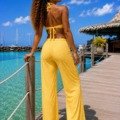 Pantalon de plage broderie anglaise BB jaune soleil BRIGITTE BARDOT BrigitteBardot Pantalon de plage broderie anglaise BB jaune soleil BRIGITTE BARDOT BrigitteBardot