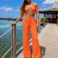 Maillot de bain 2 pièces BB Orange pop L'ESPRIT RIVIERA broderie anglaise