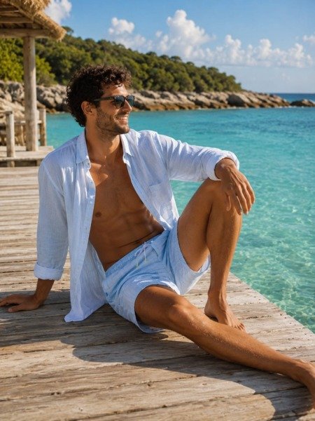 Chemise blanche en lin pour Homme Les nouveautés Chemise Chemise blanche en lin pour Homme Les nouveautés Chemise