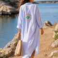 Chemise de plage en coton fines rayures La Isla Bonita 100% coton Chemise de plage en coton fines rayures La Isla Bonita 100% coton