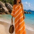Robe asymétrique tie and dye Pink Planet La plage bohème chic Robe asymétrique tie and dye Pink Planet La plage bohème chic