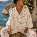 Le pantalon de plage en crochet La plage 100% coton Le pantalon de plage en crochet La plage 100% coton