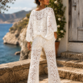 Le pantalon de plage en crochet La plage 100% coton Le pantalon de plage en crochet La plage 100% coton