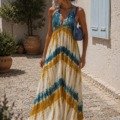 Robe dos nu tie and dye petits sequins La plage bohème chic Robe dos nu tie and dye petits sequins La plage bohème chic