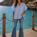 Chemise ample motif vichy La Isla Bonita blouse d'été