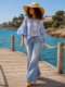 Chemise bohème bleu azur en coton La Isla Bonita 100% coton Chemise bohème bleu azur en coton La Isla Bonita 100% coton