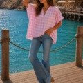 Chemise ample motif vichy La Isla Bonita blouse d'été Chemise ample motif vichy La Isla Bonita blouse d'été