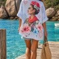 Chemise bohème Frida KAHLO Hibiscus La Isla Bonita 100% coton Chemise bohème Frida KAHLO Hibiscus La Isla Bonita 100% coton