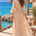 Robe bohème chic couleur latte Les nouveautés bohème chic Robe bohème chic couleur latte Les nouveautés bohème chic