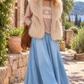Gilet sans manches en fausse fourrure à col châle Gilets et vestes sans manches Femme bohème chic ce gilet sans manches en fausse fourrure et chic et ultra tendance pour la demie saison comme pour l'hiver