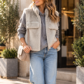 Gilet court sans manches en fausse fourrure Gilets et vestes sans manches Femme bohème chic gilet court sans manches en fausse fourrure gris clair avec fermeture zippée
